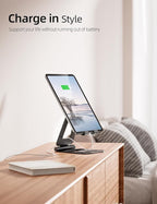 Nulaxy Aluminum Dual Foldable iPad Stand, Fully Adjustable Desktop Tablet Holder - Image 2