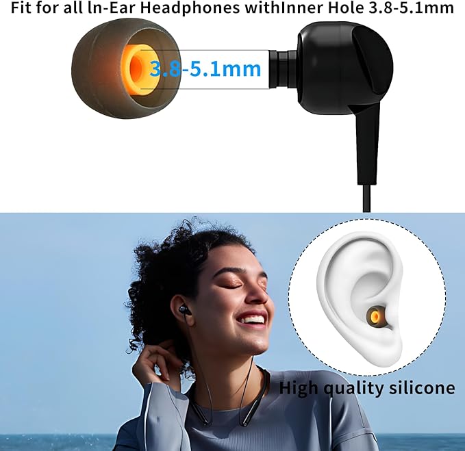 Earbud Tips Ear Bud Tips Soft Anti Slip Washable and Reusable Silicone - Image 4