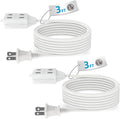 TiFFCOFiO Indoor Extension Cord, 2 Prong 3 Feet Extension Cord, 3 Polarized by TiFFCOFiO