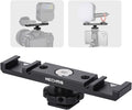 Dual Cold Shoe Extension Bar Mount, Aluminum Dual Hot Shoe Mount Bracket by Mechrig