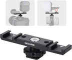 Dual Cold Shoe Extension Bar Mount, Aluminum Dual Hot Shoe Mount Bracket by Mechrig