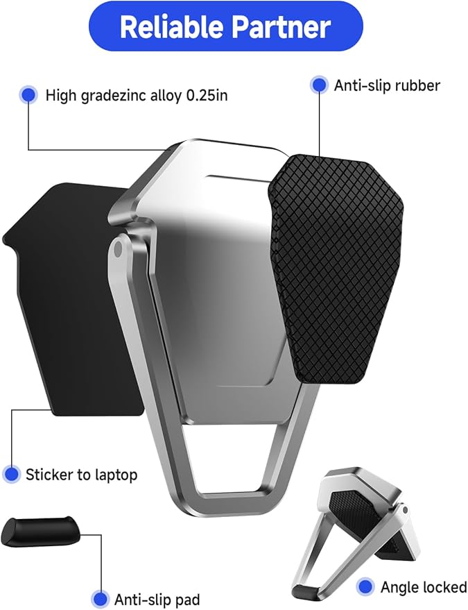 Portable Laptop Stand, Mini Aluminum Keyboard Riser, Foldable Cooling Pad - Image 7