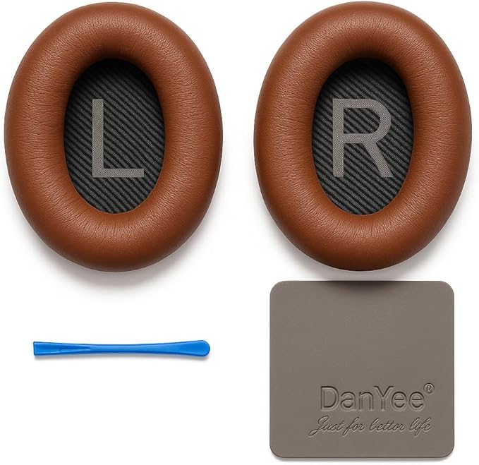 Premium Replacement Ear Pads for Bose QC2, QC35 I & II – Soft Protein Leather & by DanYee