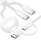 Upgraded 3 in 2 USB C Cable for Apple Watch Charger Travel USBC Multi Fast by top-up