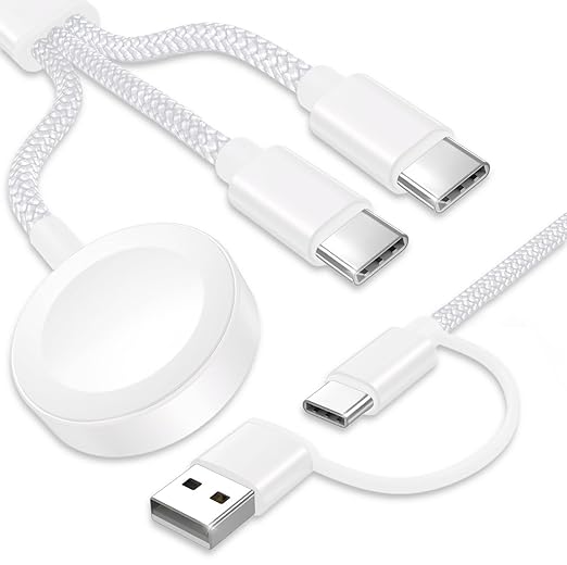 Upgraded 3 in 2 USB C Cable for Apple Watch Charger Travel USBC Multi Fast by top-up