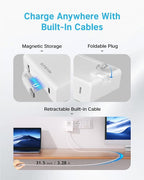Flat USB C Wall Charger with 31.5in Retractable Type-C Cable, 5-in-1 Slim Wall - Image 8