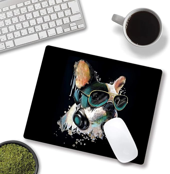 Square Mouse Pad, Colorful Stylish Bulldog Mouse Pad, Mouse Mat Square - Image 4