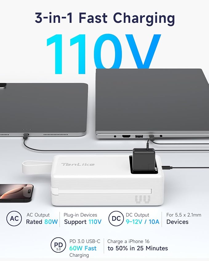 Portable Power Station 99.9Wh Power Bank - Image 2