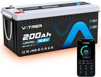 12V 200AH Bluetooth LiFePO4 Lithium Battery by VATRERPOWER