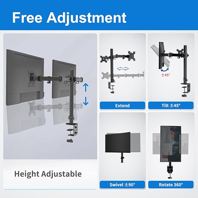 H&C Dual Monitor Mount, Monitor Arm - Image 3
