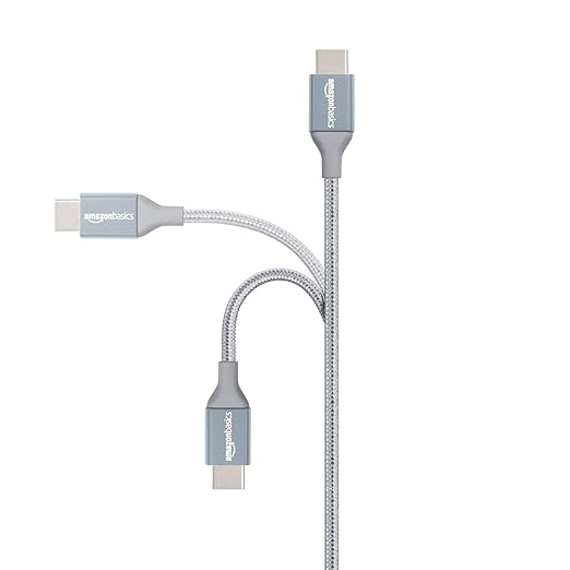 Amazon Basics USB-C to USB-A 2.0 Fast Charger Cable, Nylon Braided Cord - Image 2