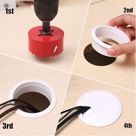 TuTuYa 8PCS Desk Grommet, Desk Grommet 50mm Desk Cable Grommet Desk Cable Hole - Image 5