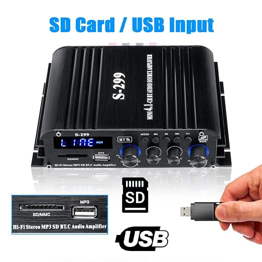 4.1 Channel Bluetooth 5.0 Mini Audio Amplifier Receiver, 4×50 W + Active - Image 4