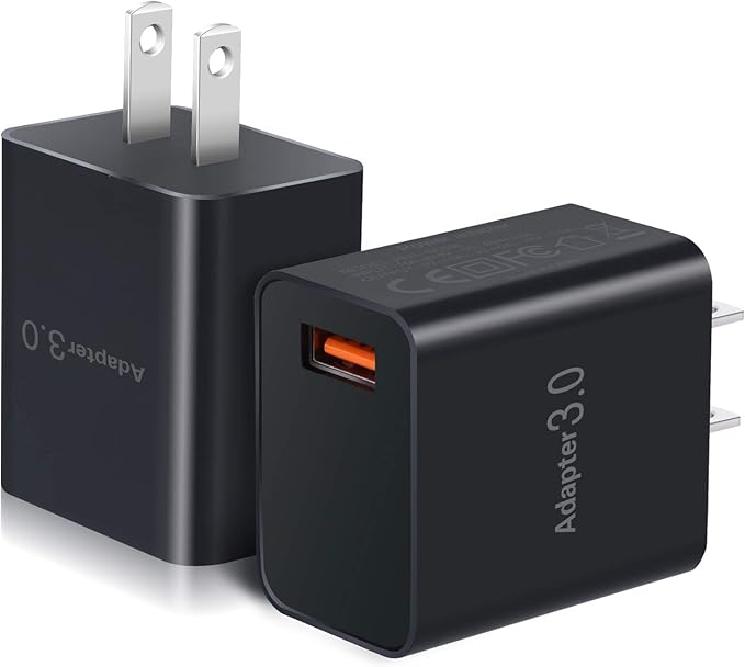 USB Charger Block, OKRAY 2-Pack 18W 3.0 Quick Charge Power Adapter Type A Box by OKRAY