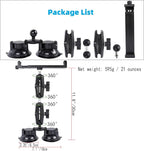 Dual Suction Cup Tablet Mount for Truck/Car, 13.4 Inch Aluminum Arm, 360° - Image 6