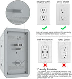 USB Wall Charger, Surge Protector, QINLIANF 5 Outlet Extender - Image 4