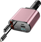 Retractable Car Charger, 4 in 1 Fast Charging 69W Cigarette Lighter Adapter - Image 2