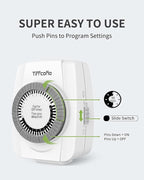 TiFFCOFiO Indoor Mechanical Outlet Timer, 3 Prong Timers - Image 5