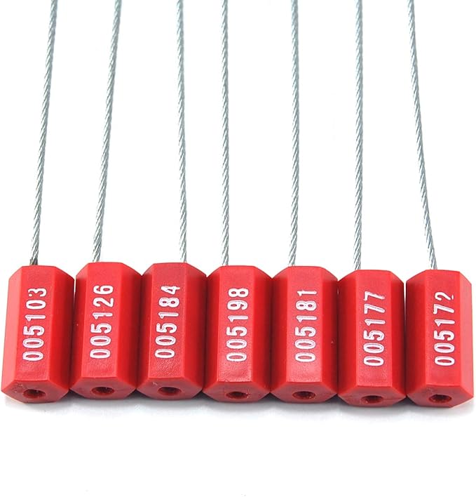 Pull-Tite Steel Security Cable Wire Seals Numbered Anti-Tamper Security Tags - Image 2