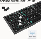 DeLUX Full Size Folding Keyboard 78 Keys, Wireless Bluetooth Keyboard - Image 5
