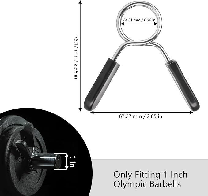 AccEncyc Spring Clip Collars 1 Inch Olympic Barbell Clamps Dumbbell Clips - Image 2