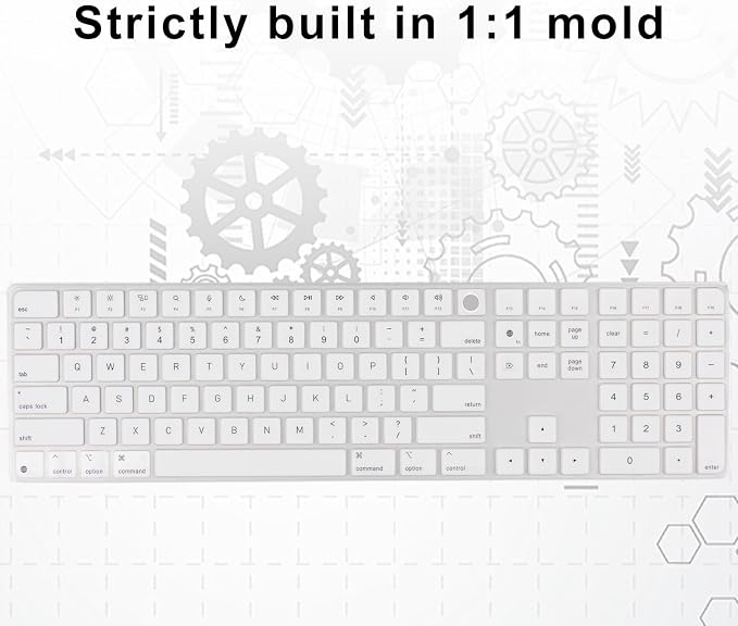 Allinside White Keyboard Cover for 2024 Mac Magic Keyboard - Image 6