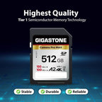 GIGASTONE 512GB SD Card, 4K Camera Pro MAX, A2 4K SDXC Memory Card High Speed - Image 6