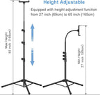 Ipad Tripod Stand, Gooseneck 65" Height Adjustable Floor Stand - Image 5