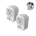 2 Pack New Zealand Power Adapter, TESSAN US to Australia Plug Adapter by TESSAN