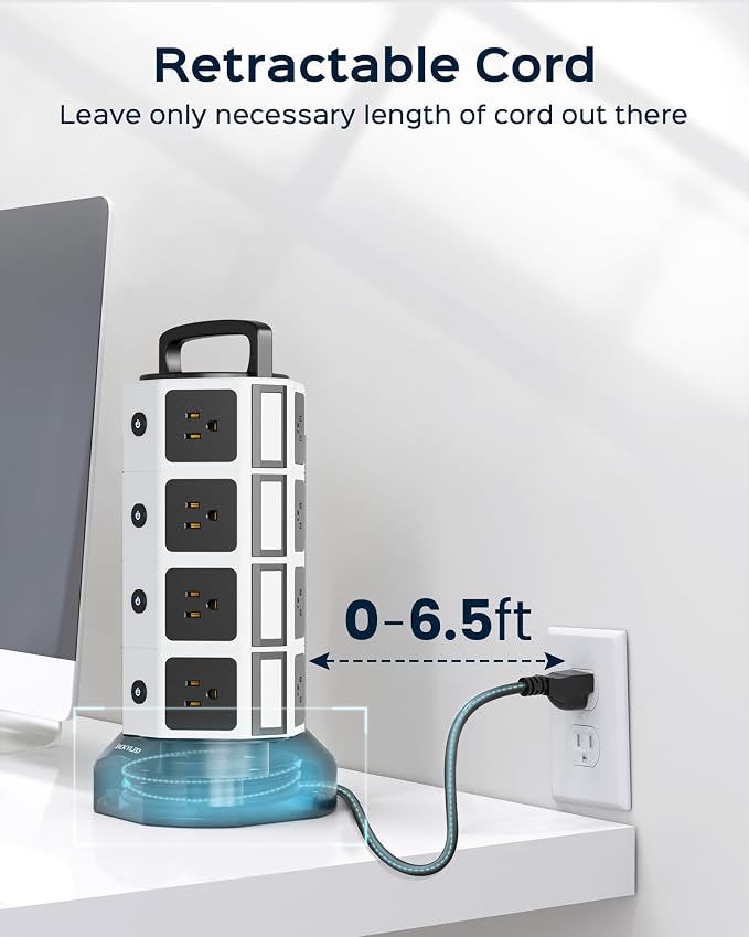 Power Strip Tower Surge Protector - Image 3