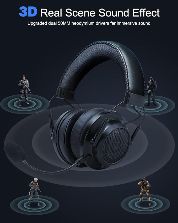 Inwa Headset Wireless with Game, Gaming Headphones with 3D Spatial Audio - Image 3