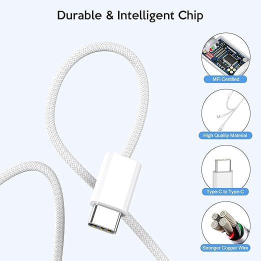 iPhone 16 15 Pro Charger Fast Charging, 20W Fast USB C Charger Block 3Pack USBC - Image 3