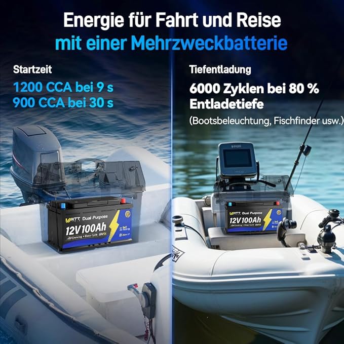 12V 100Ah Dual Purpose Marine Cranking LiFePO4 Lithium Battery Bluetooth - Image 7