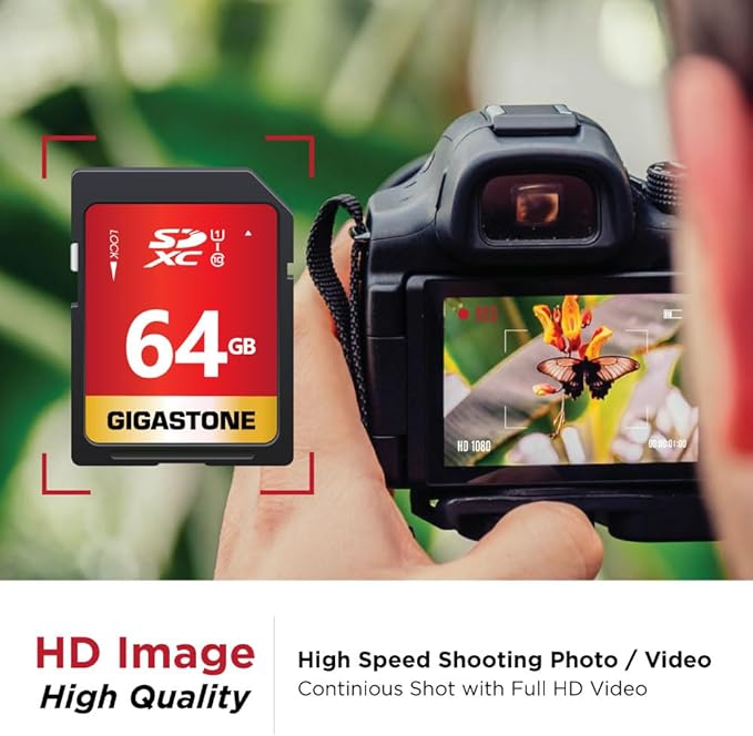 GIGASTONE 64GB SD Card 5-Pack UHS-I U1 Class 10 SDXC Memory Card High Speed - Image 4