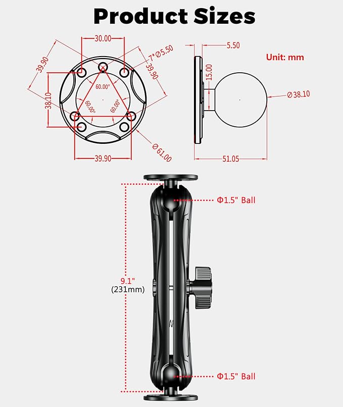 Aluminum Alloy Fish Finder Mount - Image 5