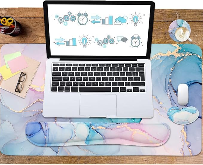 Ergonomic Large Mouse Pad and Keyboard Wrist Rest, Desk Pad - Image 6