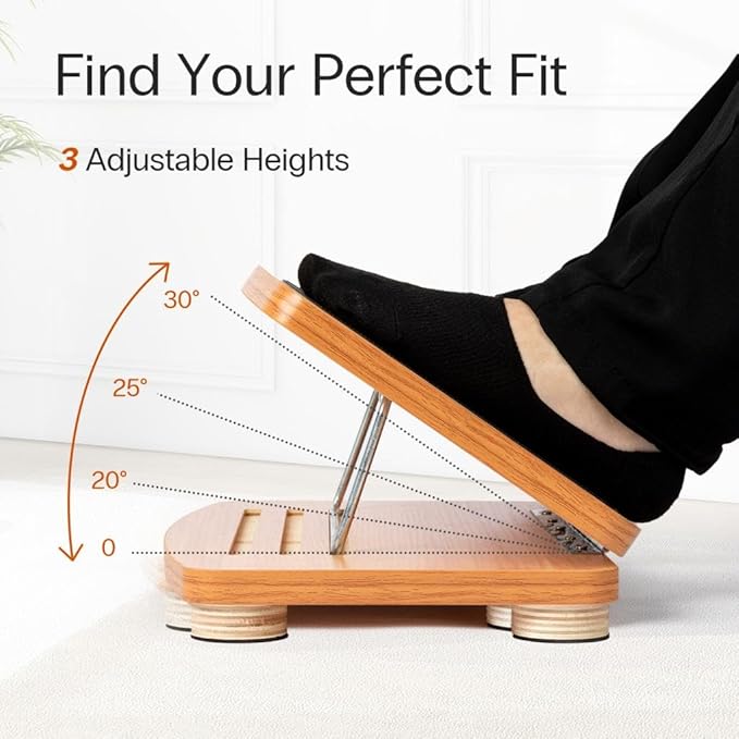 StrongTek Adjustable Wooden Foot Rest - Image 3