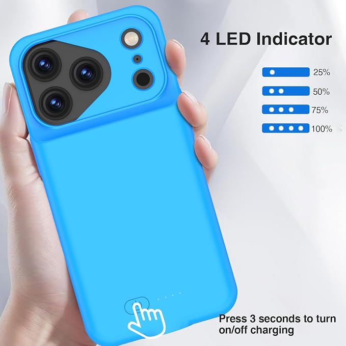GIN FOXI Battery Case for iPhone 17 Pro, Charging Case Charger 8500mAh - Image 6