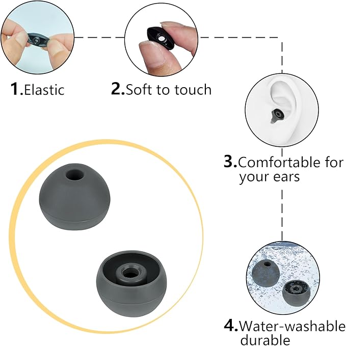 Ear Bud Covers Silicone Replacement Earbud Tips Compatible - Image 6