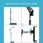Tablet Floor Stand, Overhead Bed Phone Stand Angle Height Adjustable Holder - Image 6