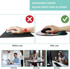 Mouse Pad with Wrist Support, Ergonomic Mouse Pad with Memory Foam Wrist Rest - Image 2