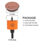 Desk Grommet 2 inch with Hole Saw, Desk Cord Hole Cover Grommet - Image 2
