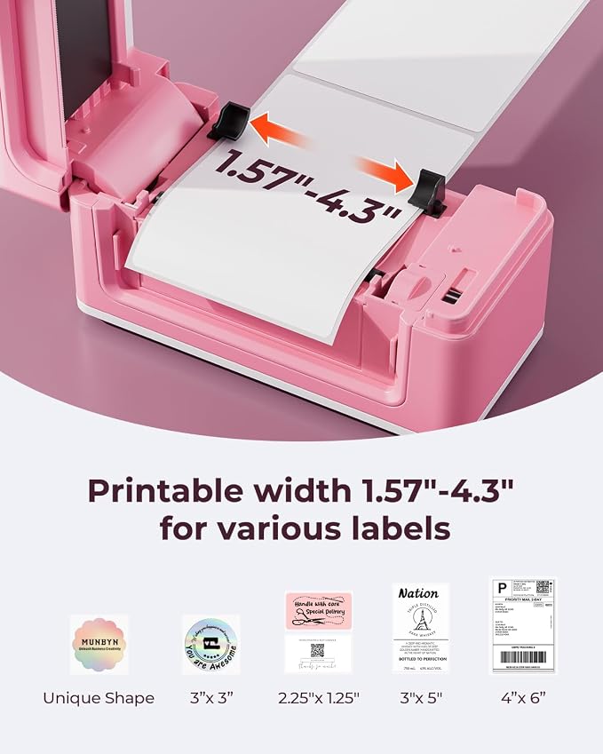 MUNBYN Bluetooth Thermal Label Printer 941B, Wireless 300DPI 4x6 Shipping Label - Image 4