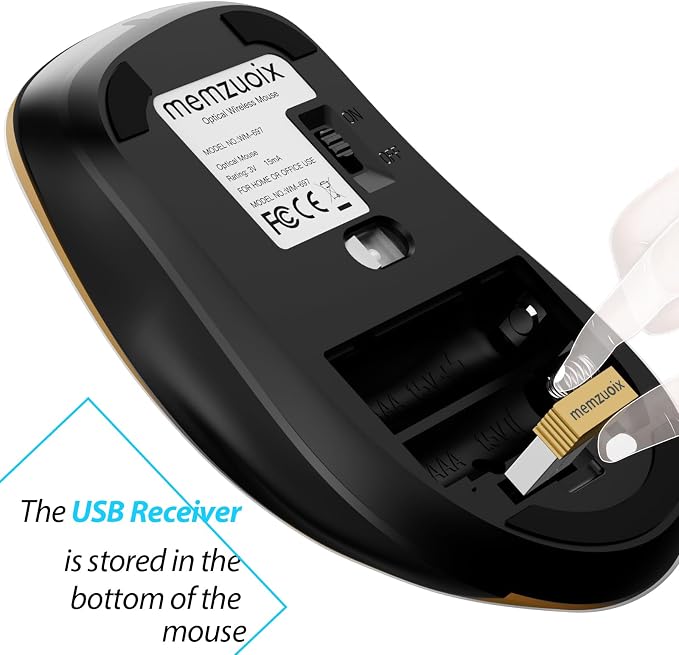 memzuoix 2.4G Wireless Mouse, 1400 DPI Mobile Optical Cordless Mouse - Image 5