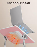 Laptop Desk for Bed with Cooling Fan, SAIJI Height & Angle Adjustable Laptop - Image 5