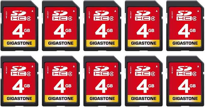 GIGASTONE 4GB SD Card 10-Pack SDHC Class 4 Memory Card by Gigastone