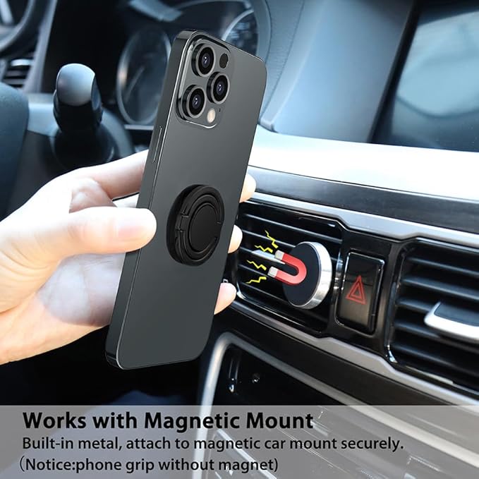 Phone Grip, Phone Ring Holder Finger Kickstand, Foldable & Adjustable Metal - Image 6