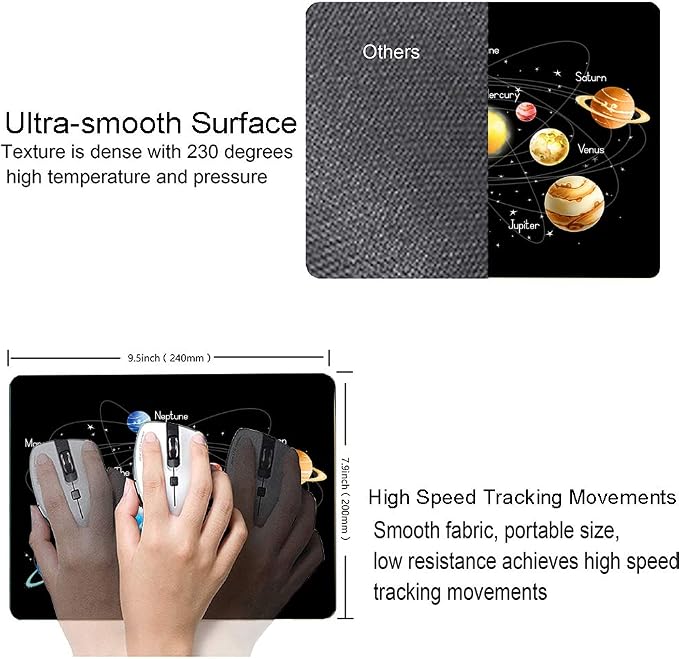 Solar System Planets Stars and Milky Way Galaxy Space Gaming Mouse Pad Square - Image 3
