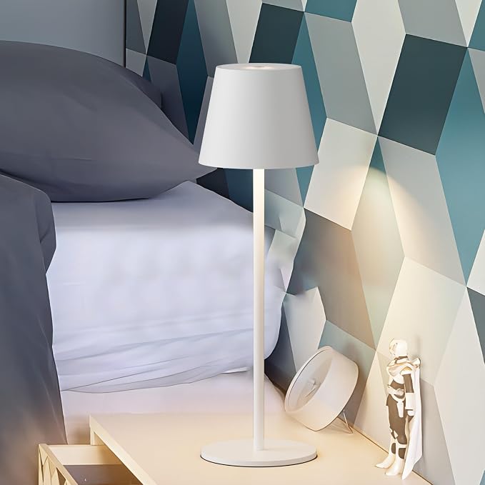 2-Pack White Cordless Table Lamp, Rechargeable LED Desk Lamp, 5000mAh Battery - Image 9