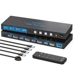 8K@60Hz DisplayPort KVM Switch 4 Computers 1 Monitor USB3.0 4K120Hz 4 Ports DP by AILVLVNG